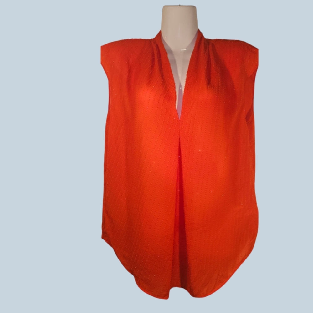 Michael Kors pinstripe crepe pleated top - Picture 3 of 9